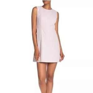 Milly Slim Shift Pinstripe Italian Fabric Seersucker Dress in Pink- NEW - Size 6